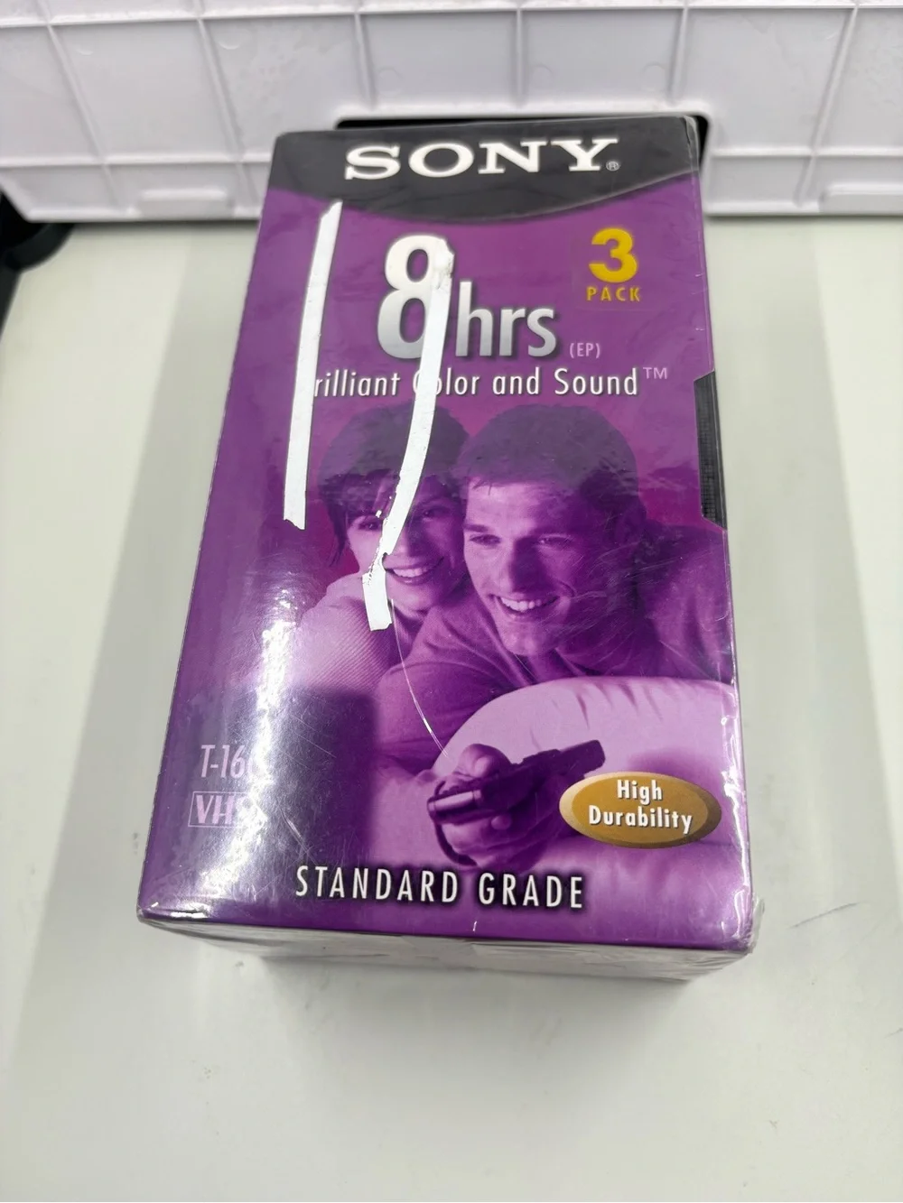 Sony Purple and Yellow 3-Pack VHS Tapes